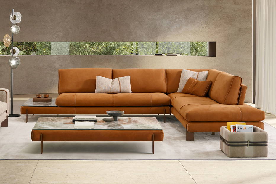 Tokyo Corner Sectional with Peninsula and Table