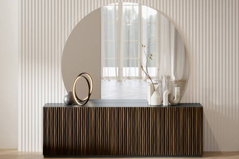 Tondo mirror with Musa sideboard