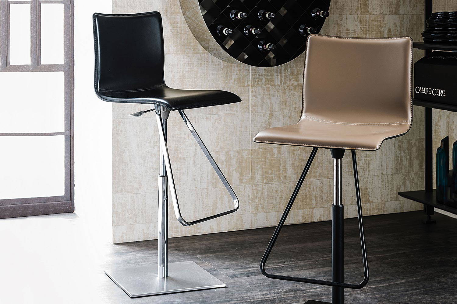 Toto bar stools by Cattelan Italia comes in various upholstery options 