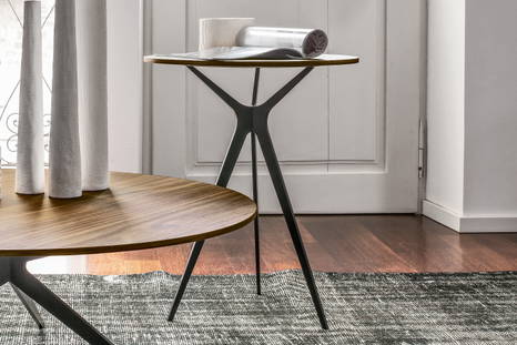 Tree end table in modern home