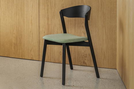 Tube Dining Chair in black-stained oak wood frame finish 