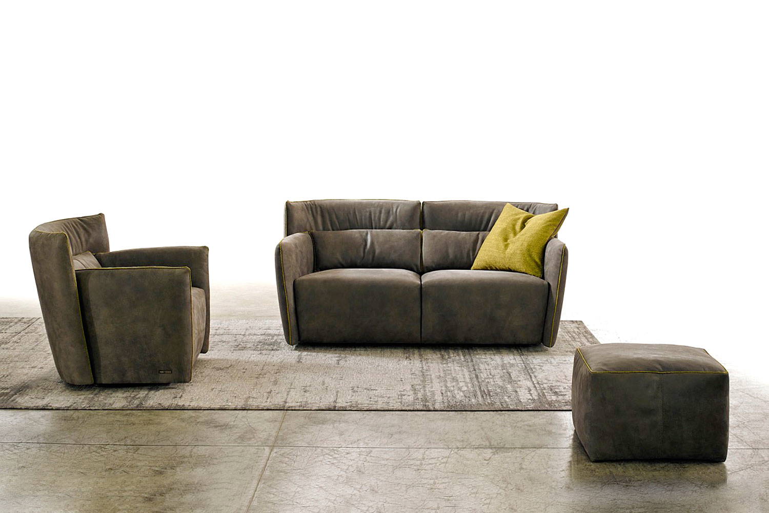 Tulip ottoman, chair and 2-seater sofa by Gamma Arredamenti