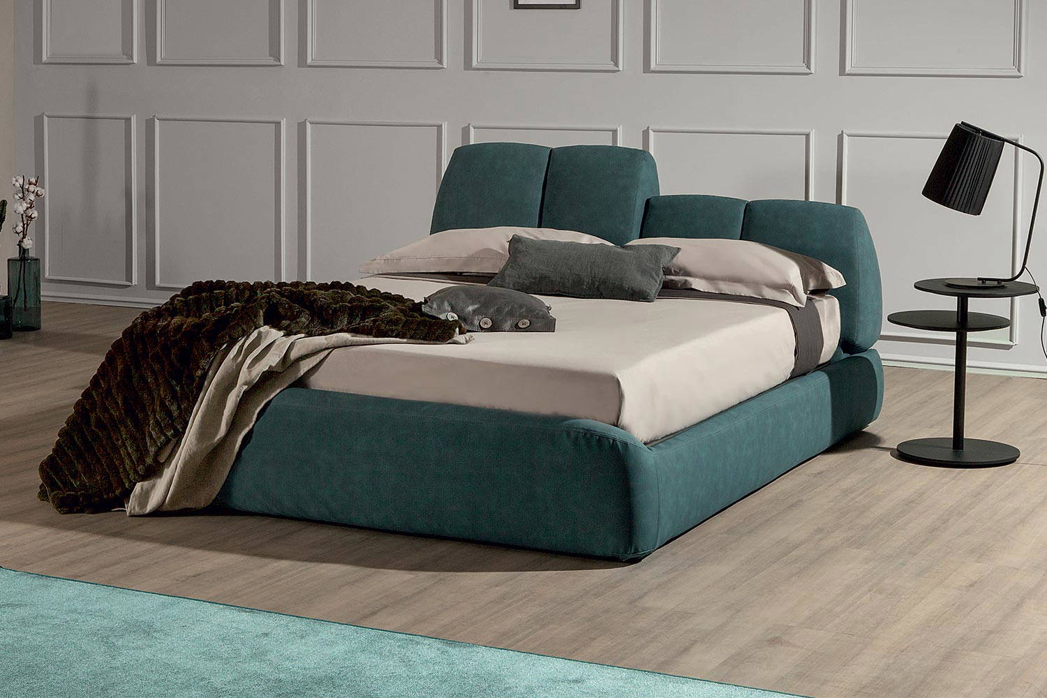Tuny bed by Tonin Casa with adjustable headboard 