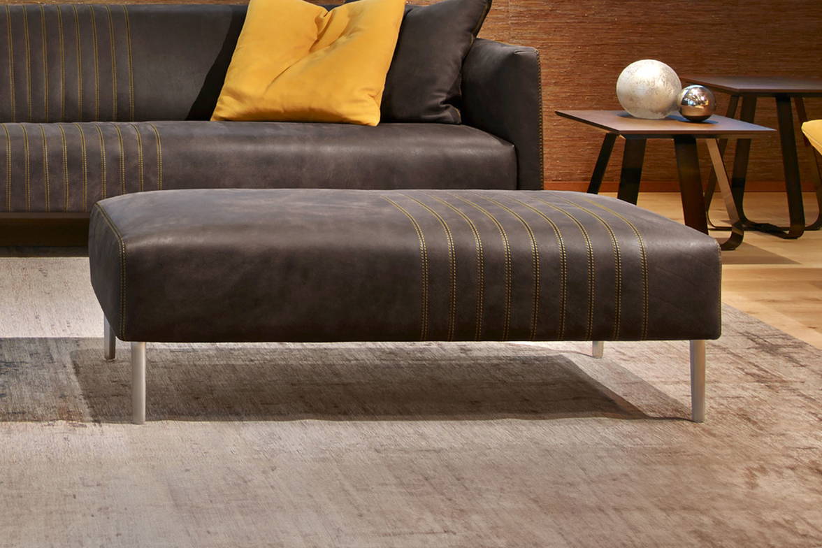 Tuxedo ottoman in composition with Tuxedo sofa and Gloss armchair Tuxedo ottoman in composition with Tuxedo sofa and Gloss armchair