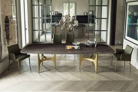 Universe XXL barrel dining table by Bernhardt & Vella for Bontempi Casa