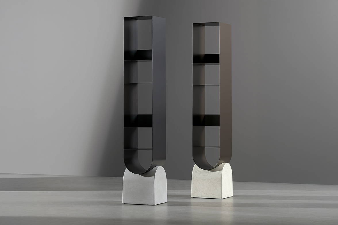 Angled view of two Vague bookshelves. Angled view of two Vague bookshelves.