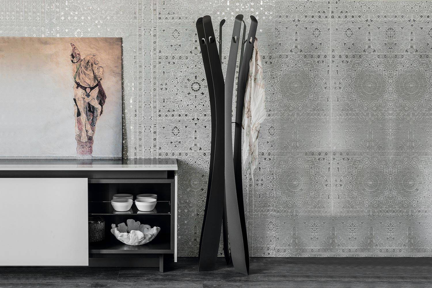 Valdo coat rack with Europa buffet by Cattelan Italia