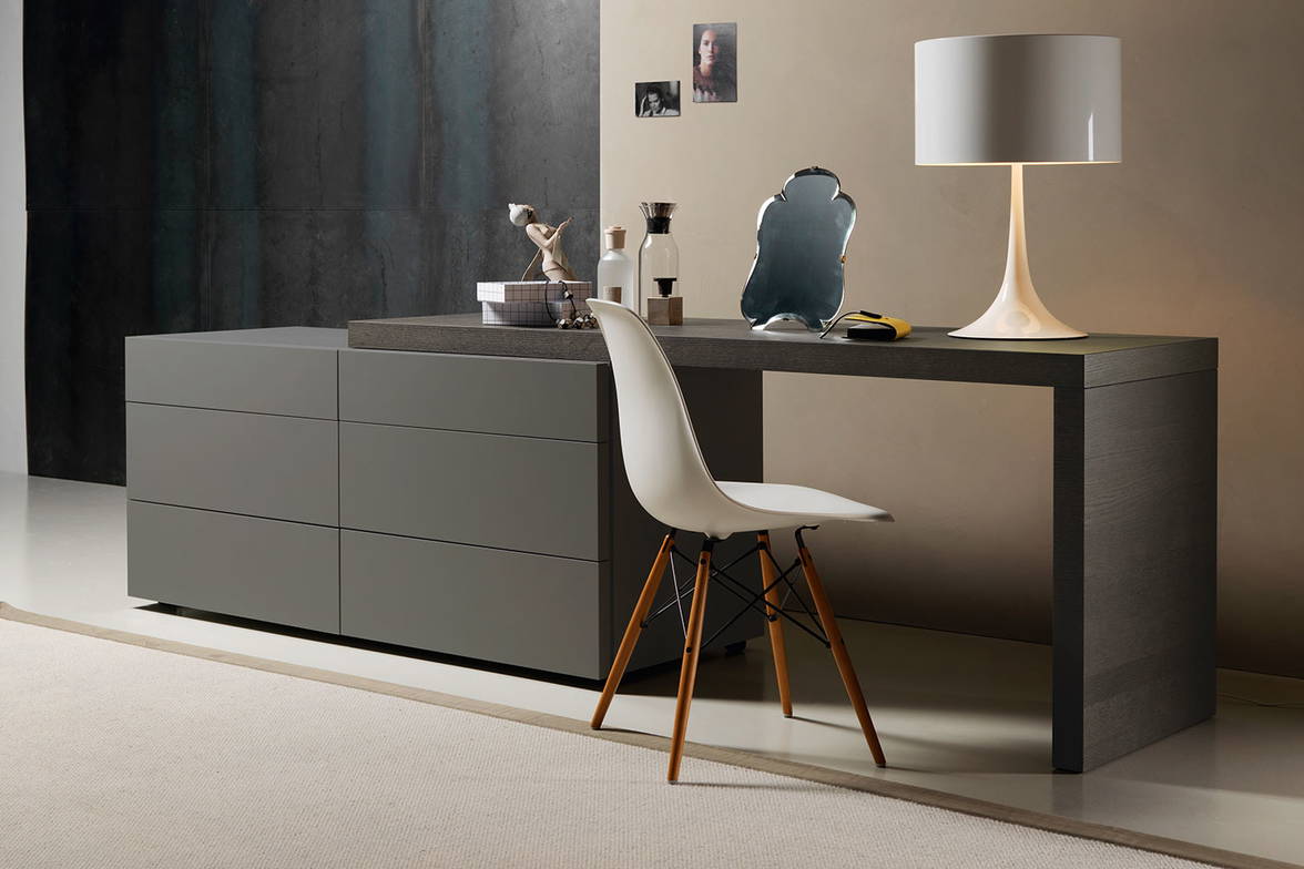 dresser desk FUFU&GAGA 6-Drawer L-Shaped Dresser with Rotatable Desk 47.2 in. W x 51.2 in. D x 32.7 in. H KF260058-01SD