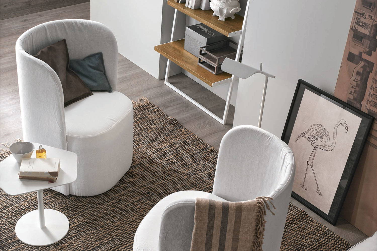 Vanessa armchairs top view (pillows are sold separately)
