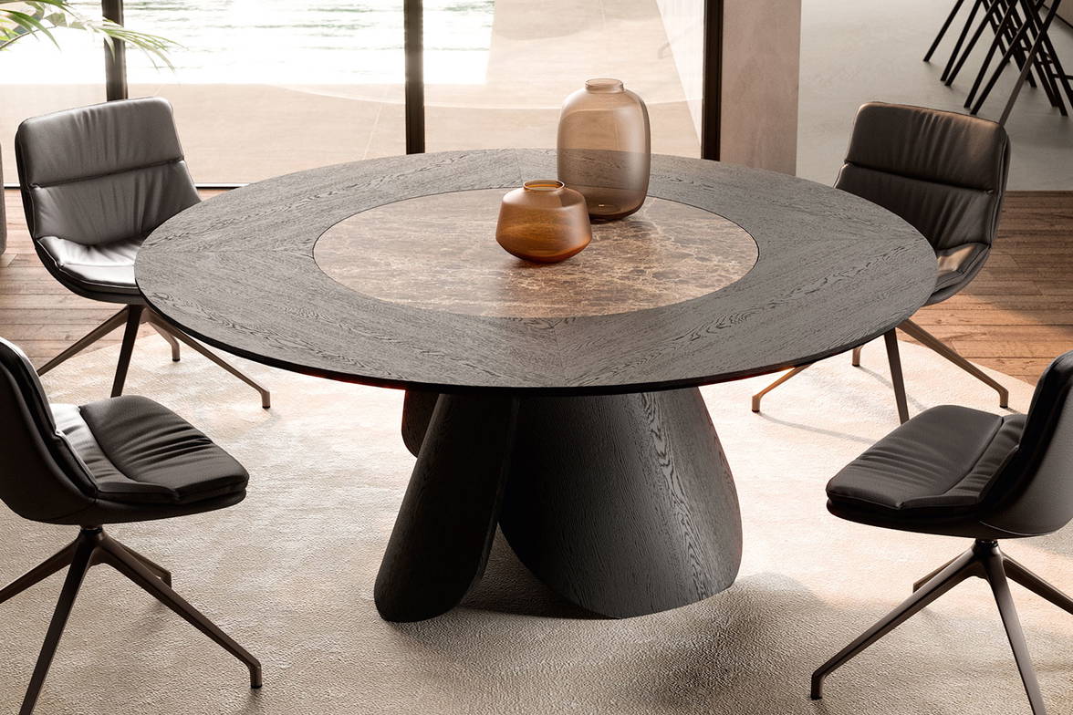 Veliero Swivel Dining Table by Ozzio Italia Veliero Swivel Dining Table by Ozzio Italia