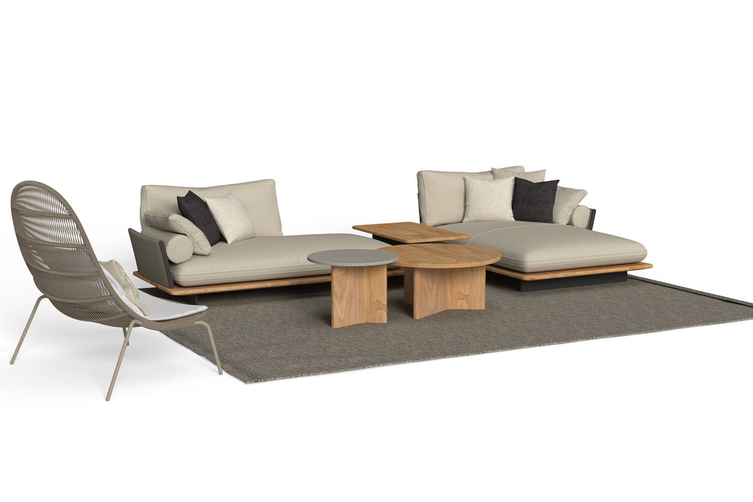 Venice Chaise Sectional Sofa with Table
