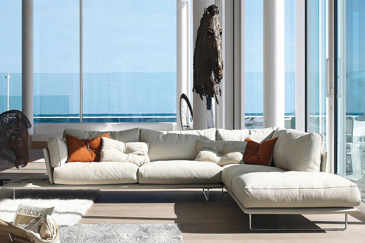 Vessel corner sectional sofa with peninsula by Gamma