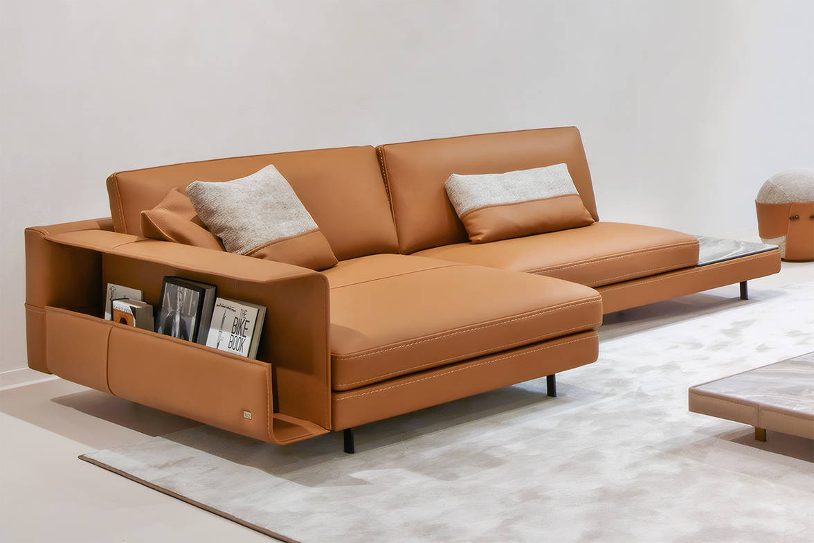 Vincent Sectional Sofa with Chaise and table by Gamma Vincent Sectional Sofa with Chaise and table by Gamma