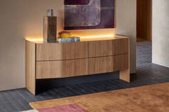 Virgola 4-drawers dresser by San Giacomo (with optional LED lights)