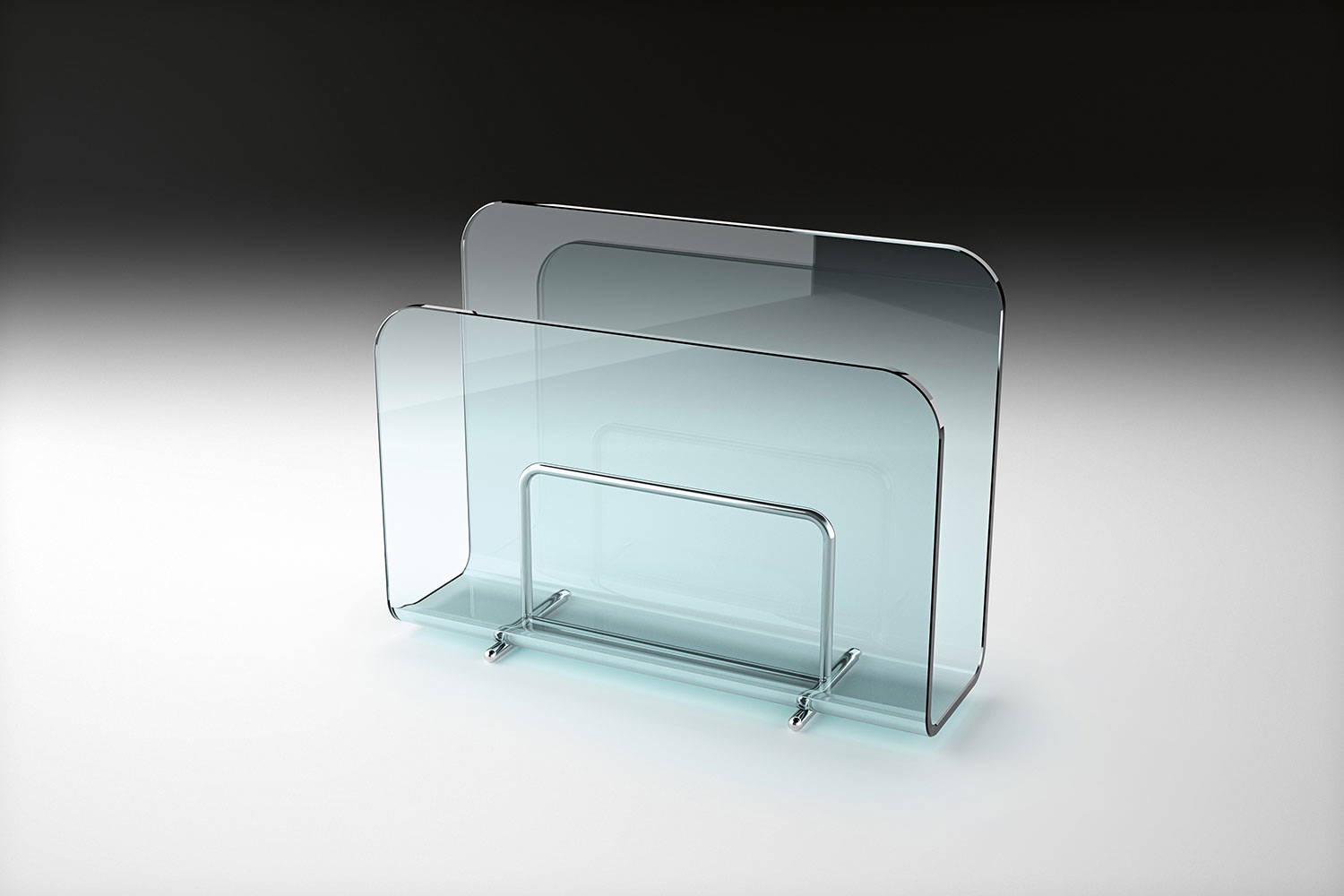 FIAM フィアム　ガラス　マガジンラック イタリア製 高級家具 Vogue Glass Magazine Rack by Fiam Italia | room service 360°