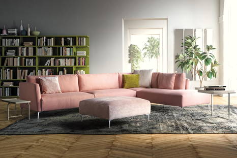 Volo corner sectional sofa with peninsula by Pianca