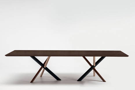 W double pedestal table by Bross