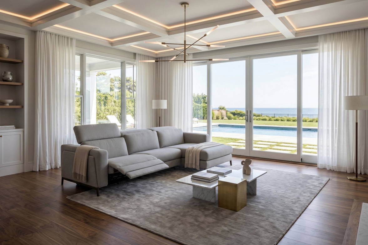 The Wagner Sectional Sofa With Recliner by Nicoline Italia The Wagner Sectional Sofa With Recliner by Nicoline Italia