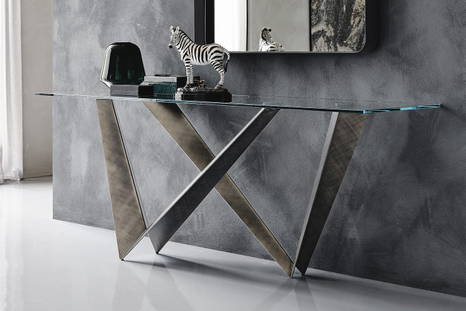 Westin console table with Brushed Grey base