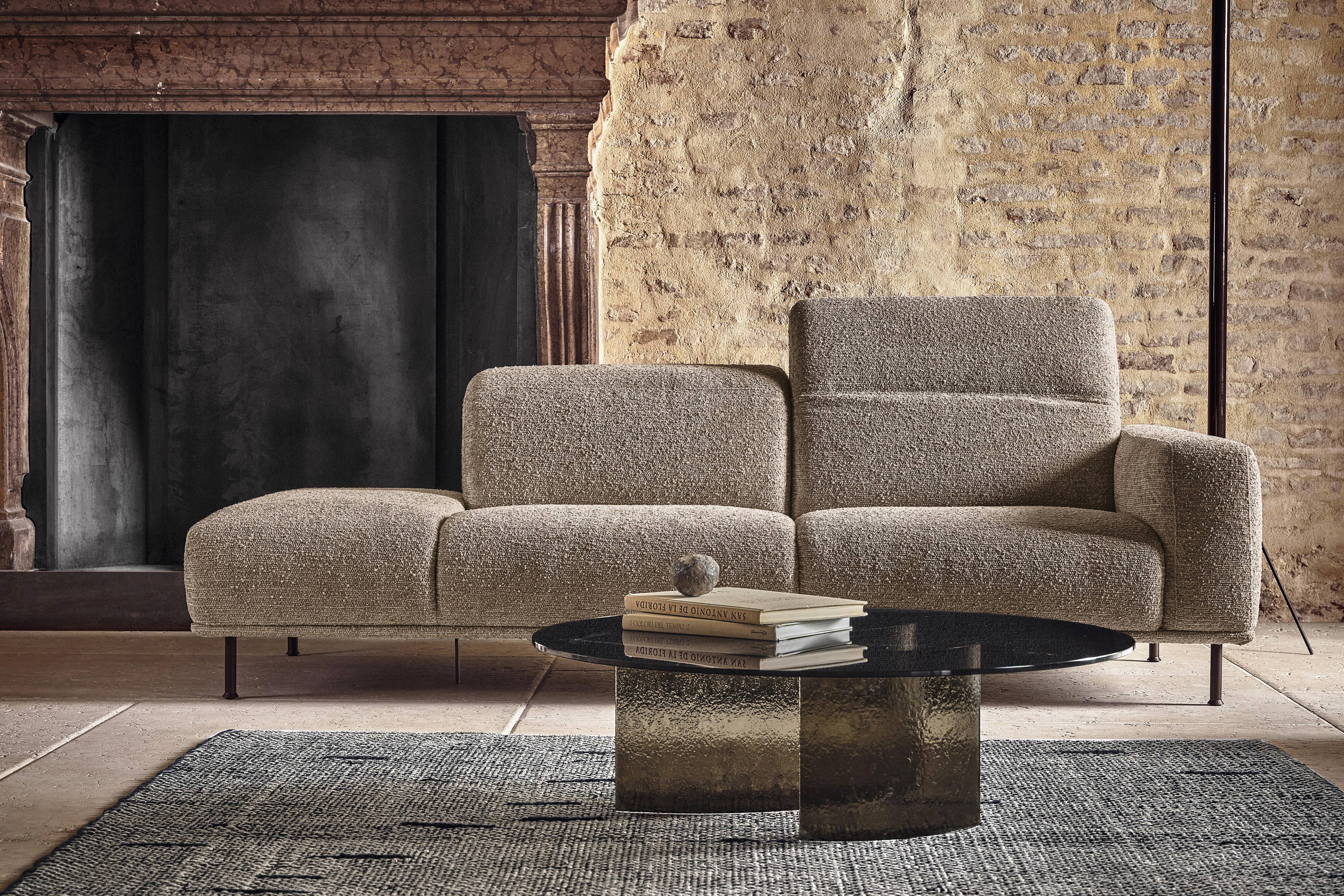 The Wing Sofa With Peninsula with the Berger Coffee Table.