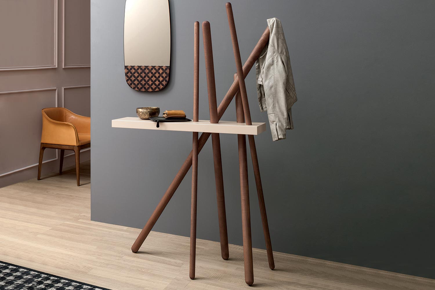 Wood coat rack by Tonin Casa