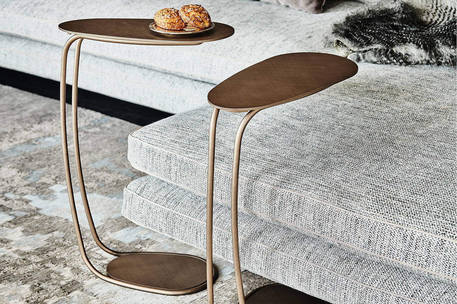 Yago end tables in Brushed Bronze finish
