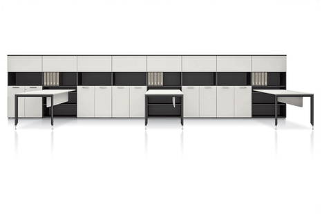 Yo multi workstation with bookcase by Uffix