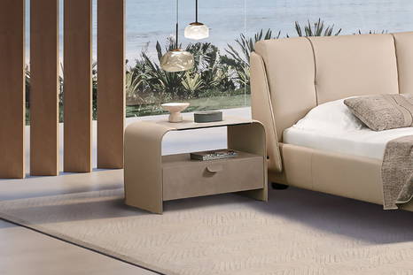 Zen Nightstand from Gamma Arredamenti beside Yoko Night Bed.