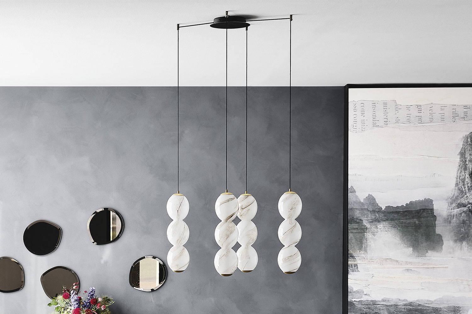 Zanziball chandelier by Cattelan Italia in a modern interior 