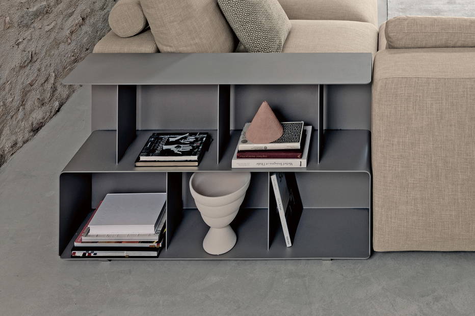Zenit bookcase armrest designed by Andrea Arena for Bontempi Casa