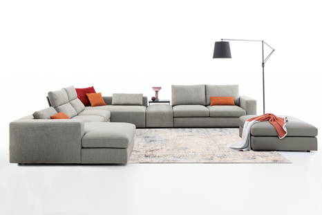 Zenit J-shape sectional sofa designed by Andrea Arena for Bontempi Casa